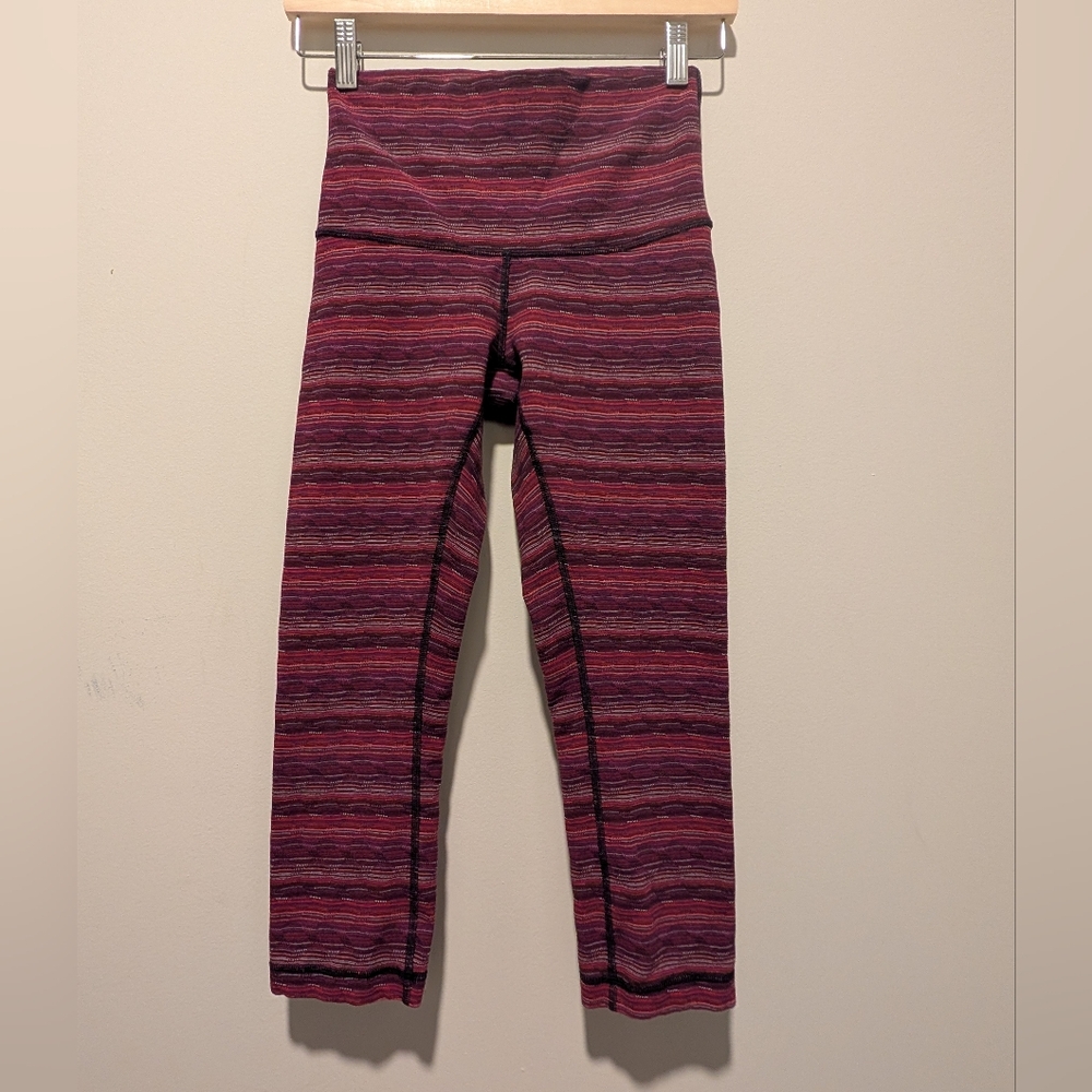 lululemon athletica Purple Striped Performance Leggings - Picture 5 of 5